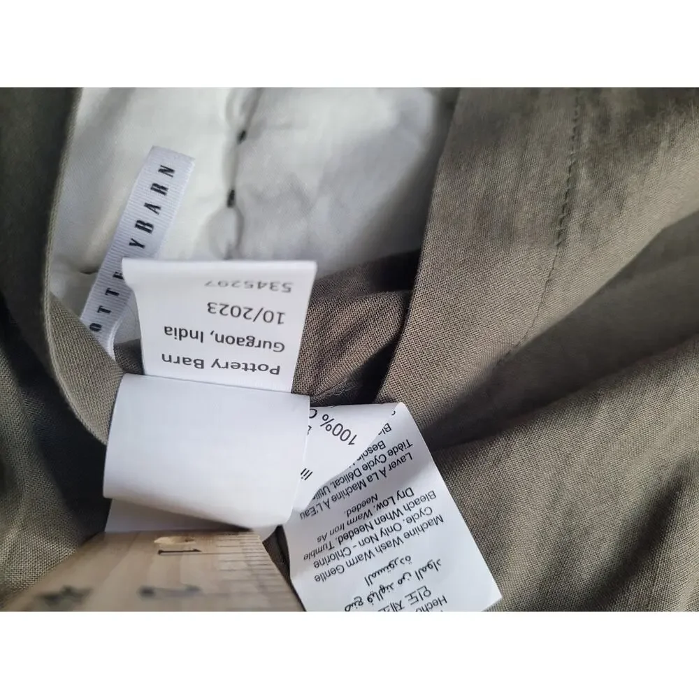 Pottery Barn Green Velvet Embroidered Shams Pair